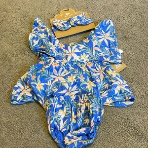 Angel dear dress with diaper bloomer & headband size 12-18 months NWT